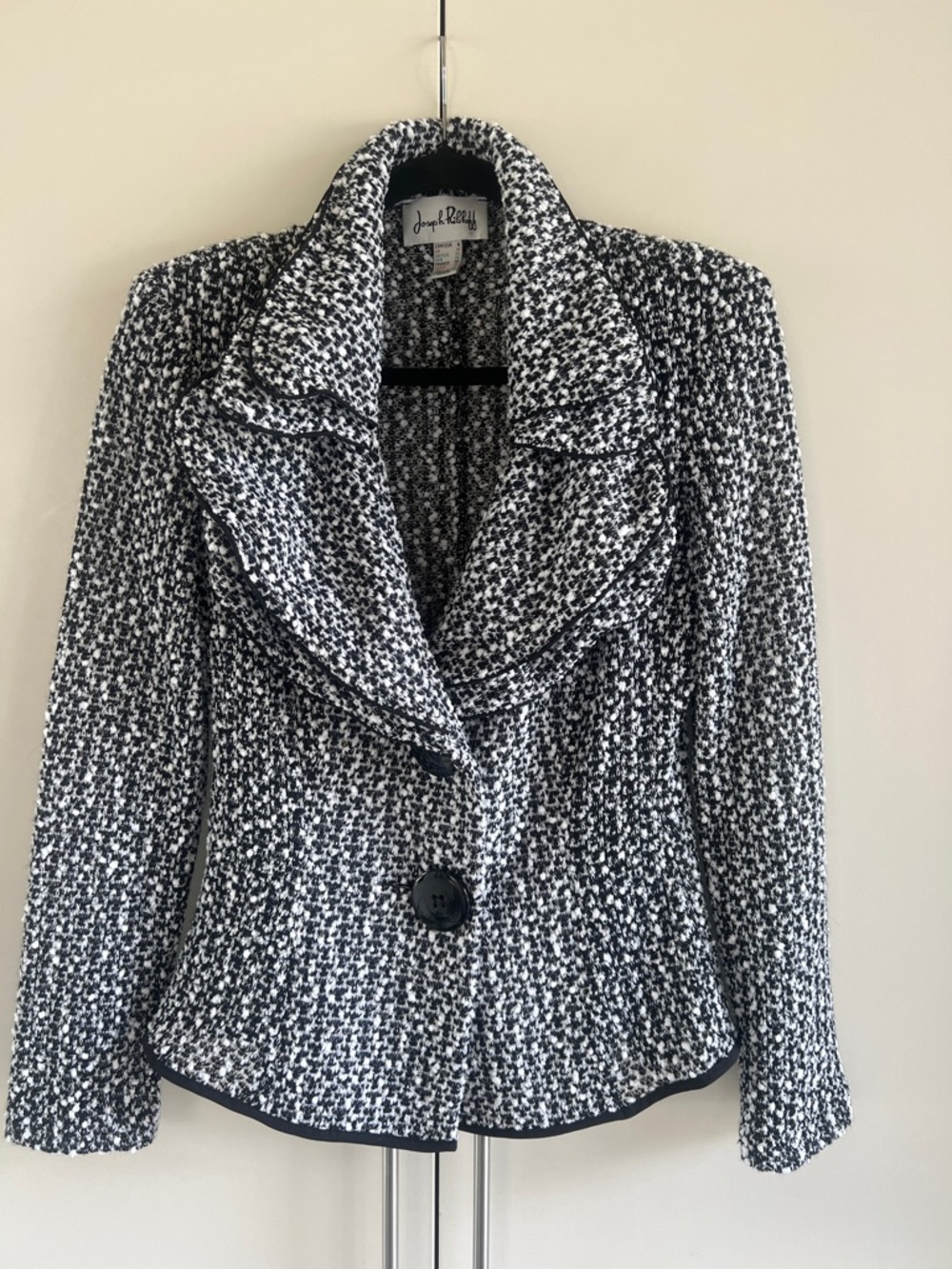 Joseph Ribkoff Ruffle Collar Boucle Jacket